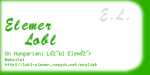 elemer lobl business card